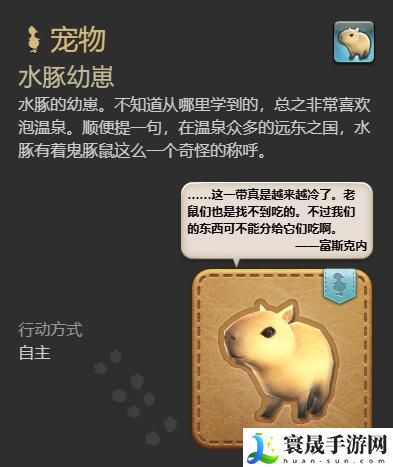 最终幻想14：水晶世界水豚幼崽获得方法：角色定位与成长路线规划