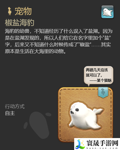 最终幻想14：水晶世界椒盐海豹宠物获得方法：攻略教你技能升级