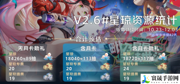 崩坏星穹铁道2.6星琼汇总-2.6版本能获得多少星琼