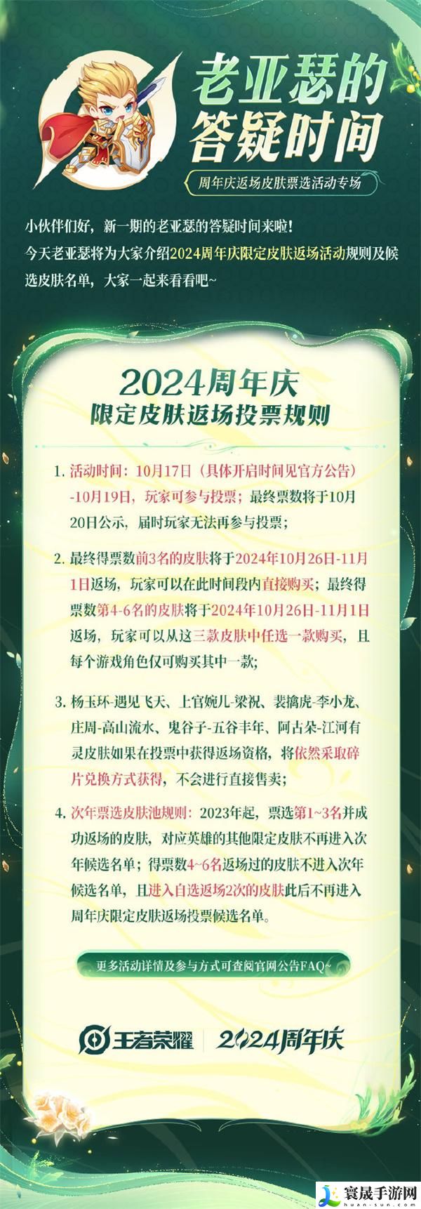 王者荣耀2024周年庆皮肤返场票选活动怎么参加-2024周年庆皮肤返场票选活动参加方法