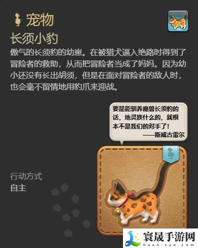 最终幻想14：水晶世界长须小豹宠物获得方法：高级战斗策略分享