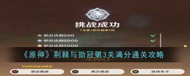 原神荆棘与勋冠第3关满分怎么过-原神荆棘与勋冠第3关满分通关技巧打法