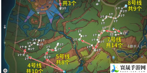《原神》5.0颗粒果采集路线
