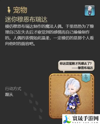 最终幻想14：水晶世界迷你穆恩布瑞达宠物获得方法：地图秘密与宝藏位置分享