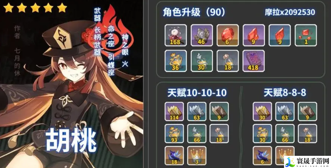 原神胡桃突破材料有哪些-胡桃突破材料清单一览