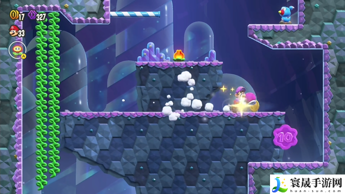 超级马里奥兄弟惊奇花花群岛吹箭仔的巢穴大紫币位置