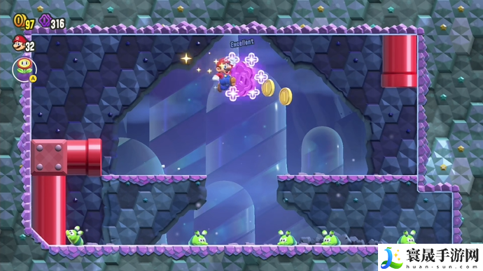 超级马里奥兄弟惊奇花花群岛吹箭仔的巢穴大紫币位置