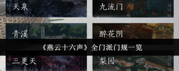 燕云十六声全门派门规一览:合理管理资源和金钱